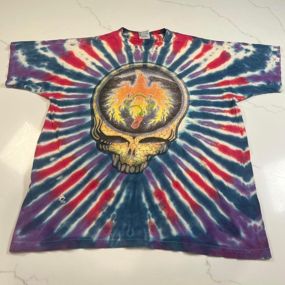 Grateful Dead T Shirt Mens XL 1996 Phoenix Steal Your Face Tie Dye Not Fade Away - Picture 1 of 6